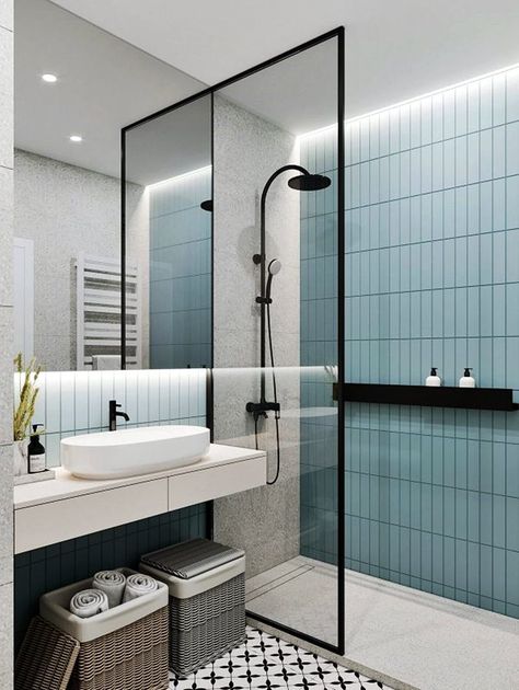 A bathroom with a large tub in the middle of the room and two sinks and two sinks on the wall next to a bathtub in front of a white wall next to a wooden stool in a white